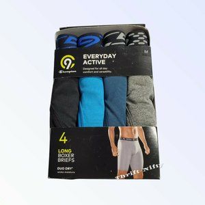 C9 Champion® Men's Duo Dry Every Day Active Long Boxer Briefs 4Pk  Medium 32-34